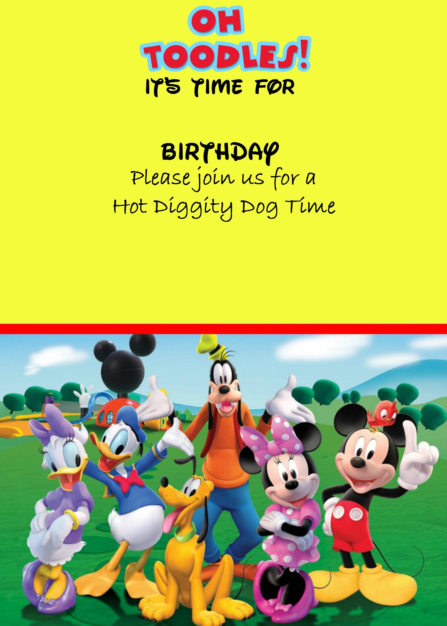 how to make a mickey mouse digital invitation with free image