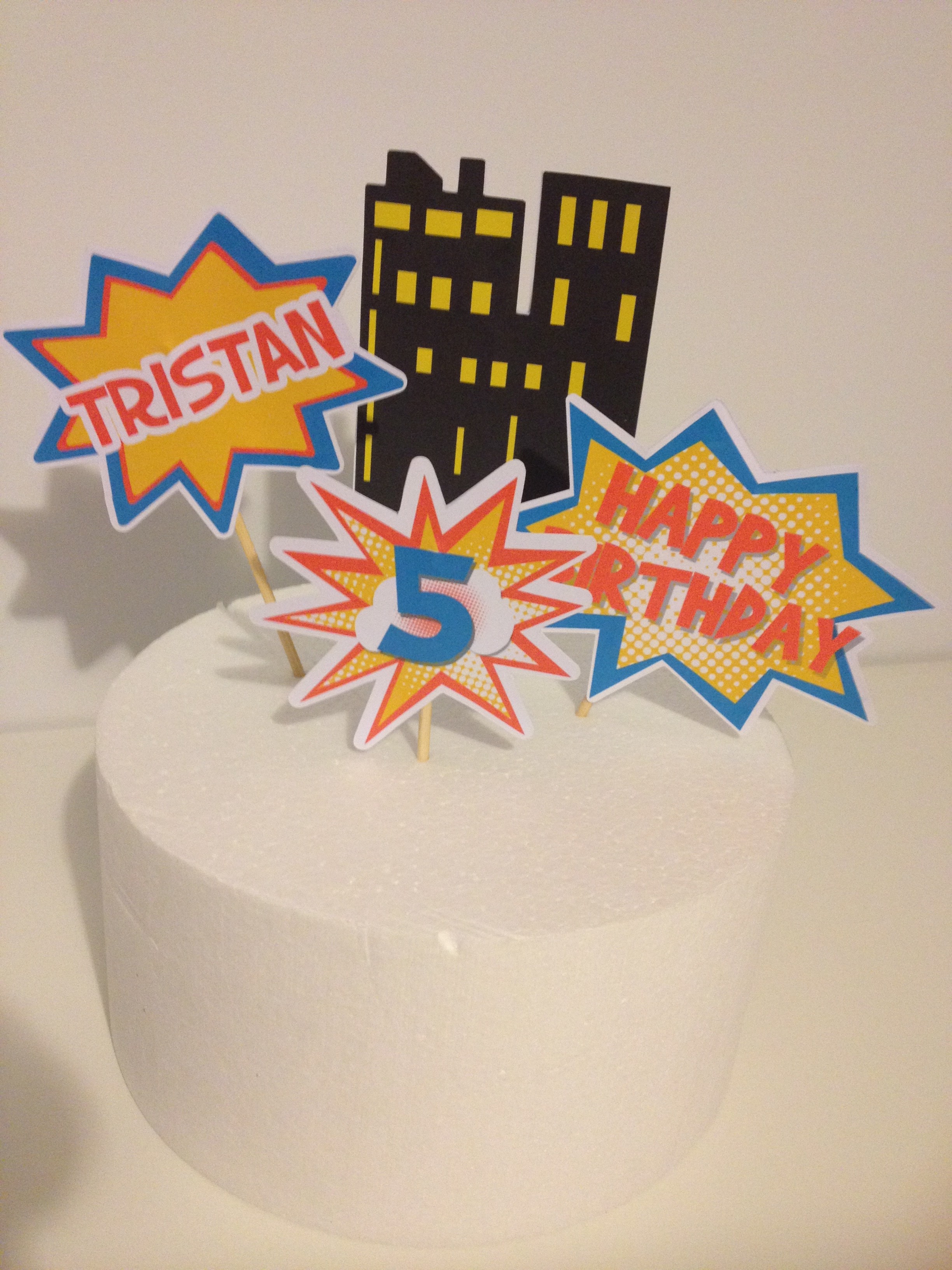 How to make Superhero Cake Toppers with FREE printables