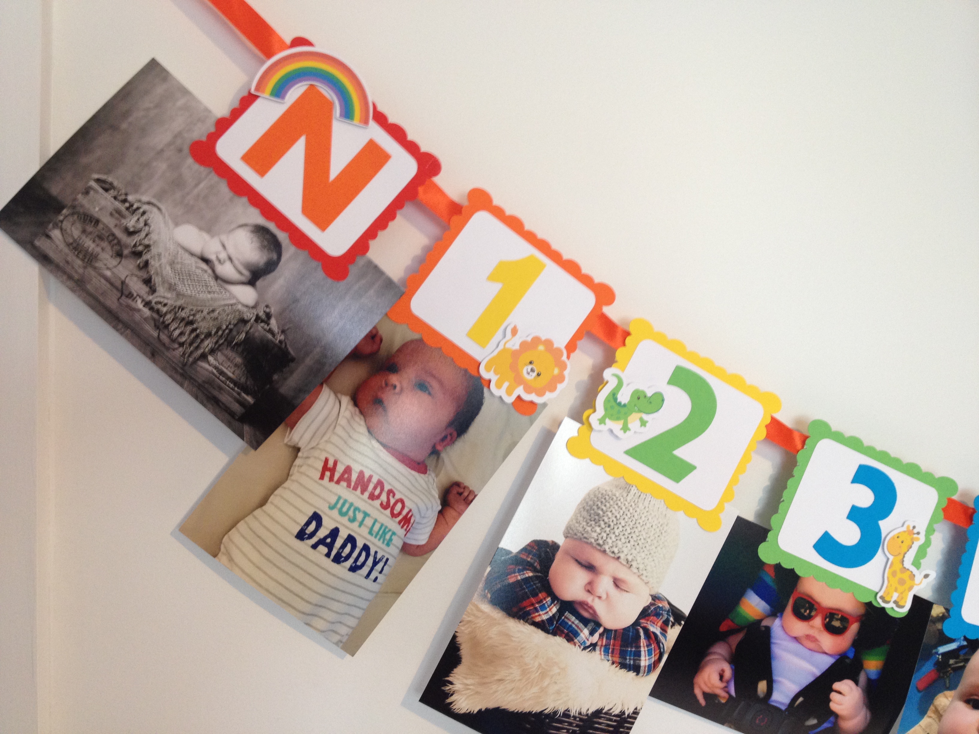 Noahs Ark yearly photo banner for birthday 