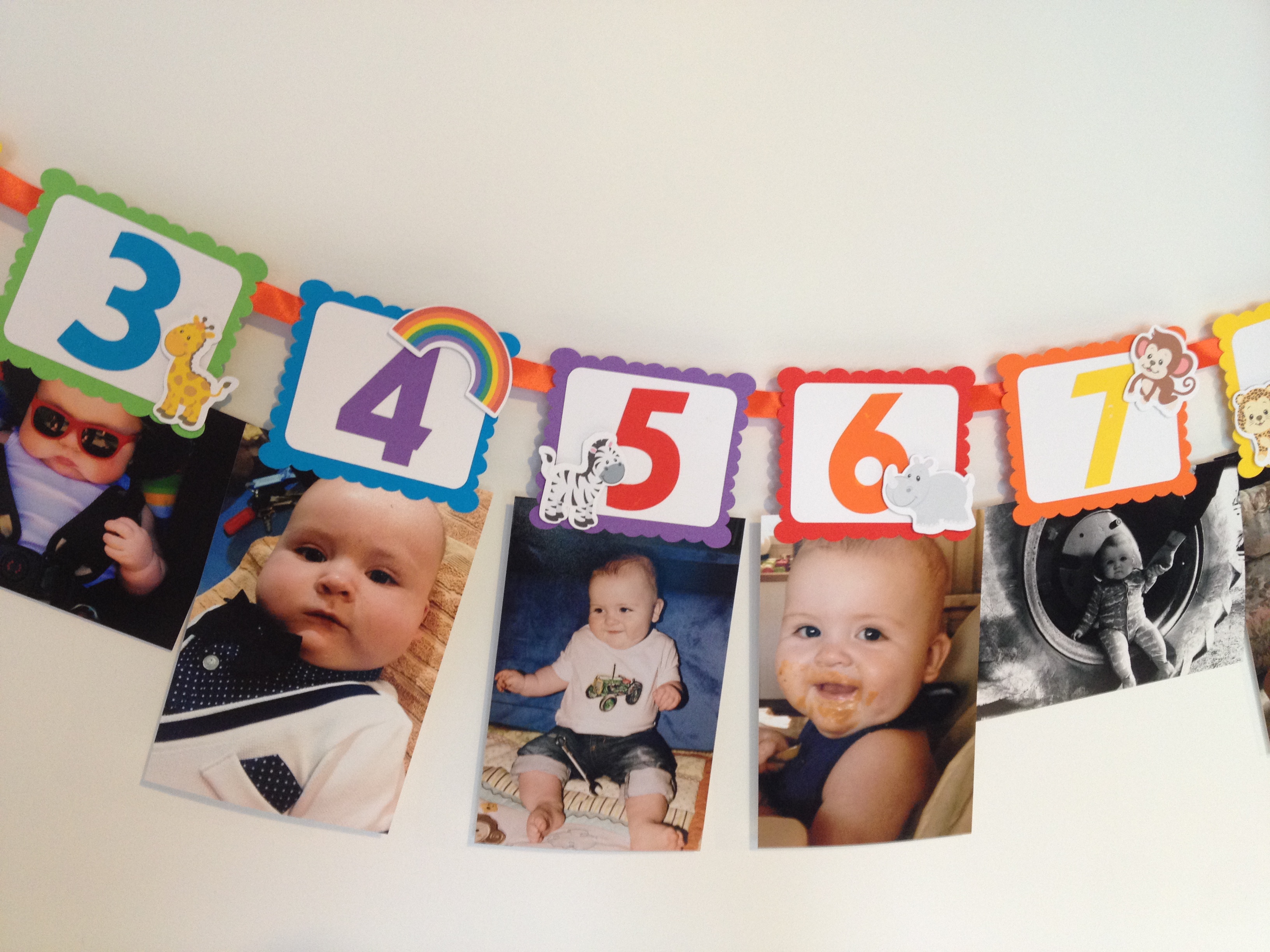 Noahs Ark first birthday photo banner