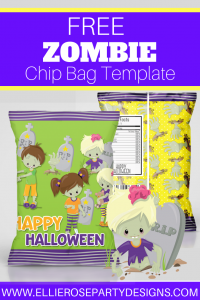 free zombie halloween chip bag printables