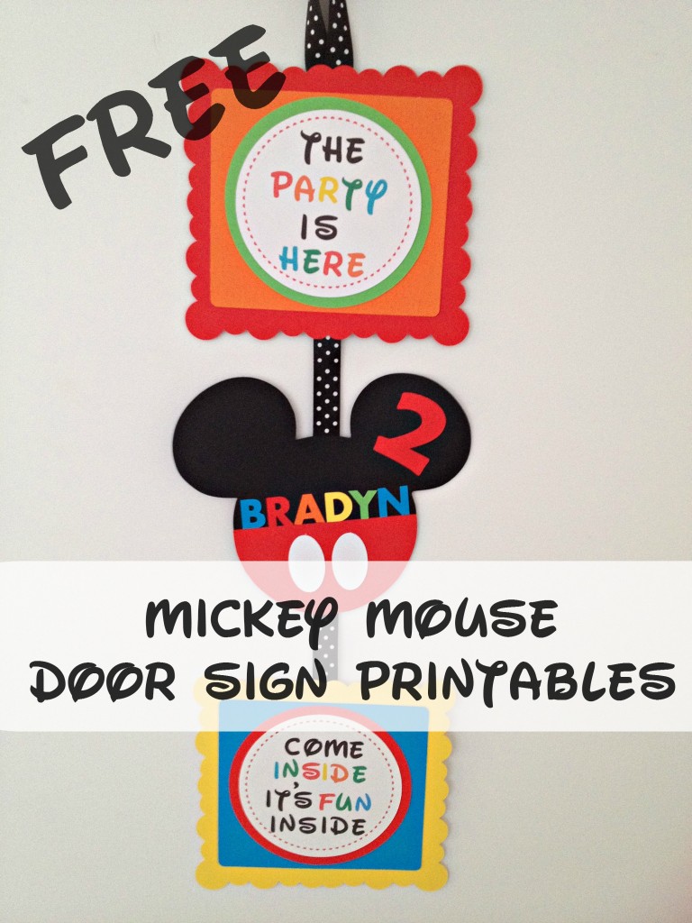 Mickey Mouse Clubhouse Party Door Sign DIY