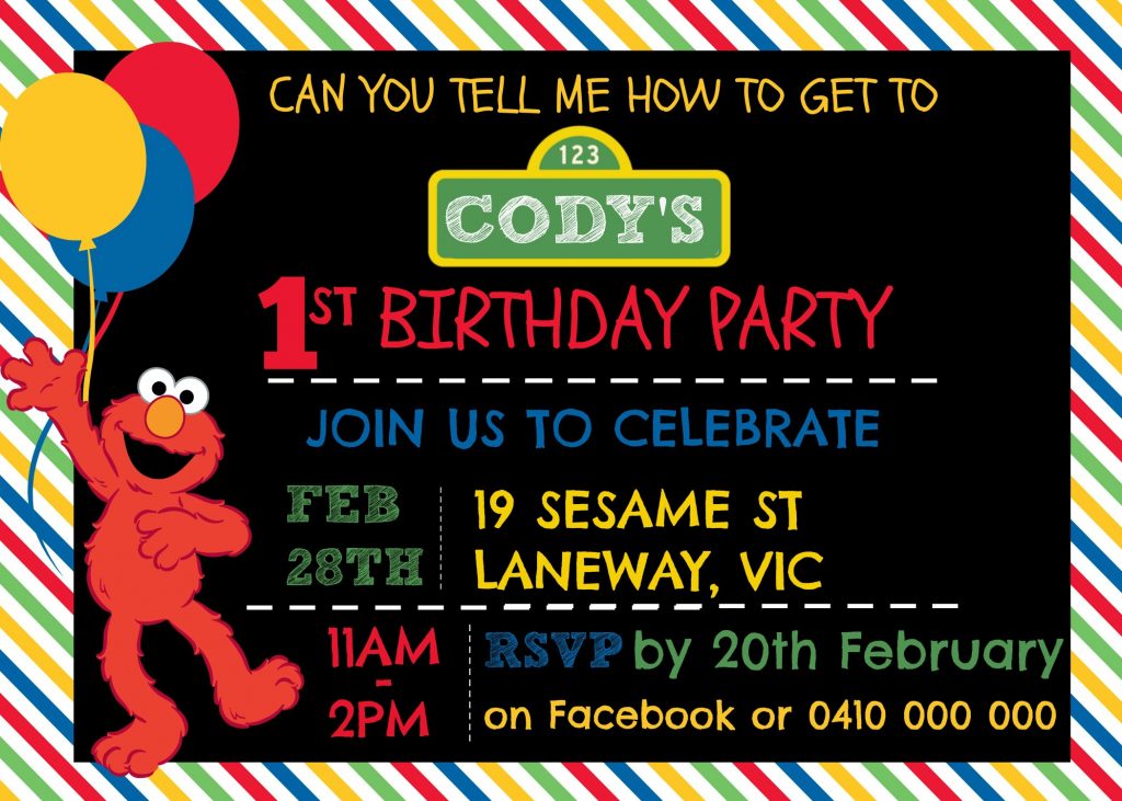 SESAME STREET DIGITAL INVITATION DIY AT HOME