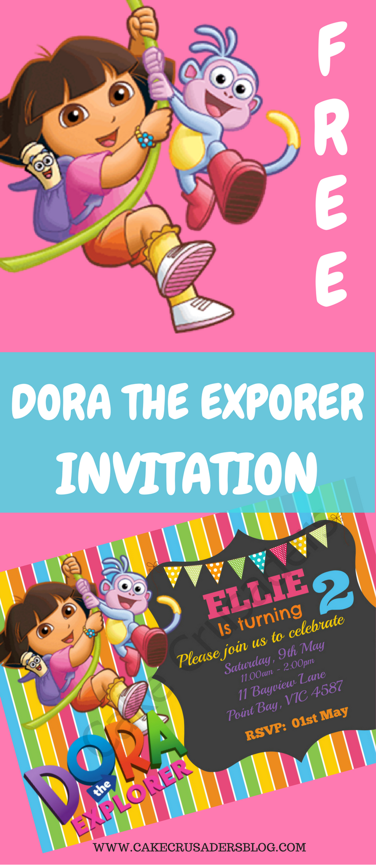HOW TO MAKE DORA THE EXPLORER DIGITAL INVITATION