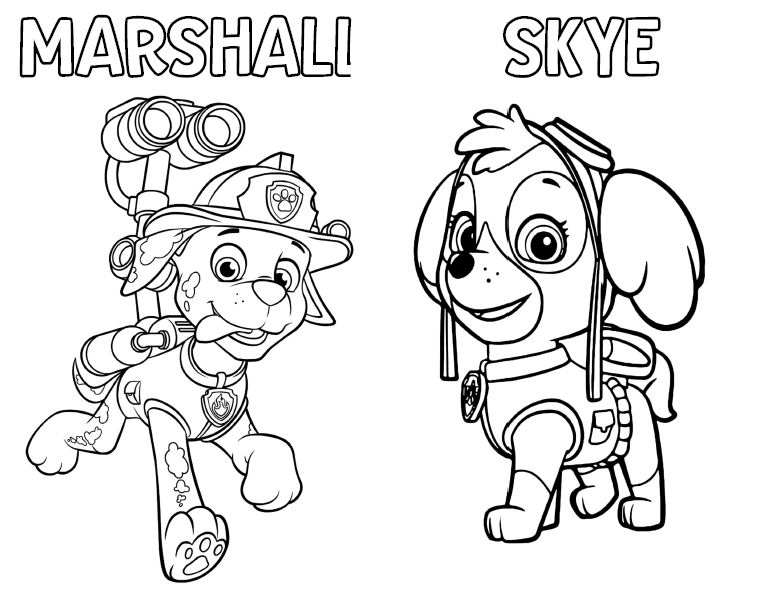 MARSHALL SKYE COLORING PAGES