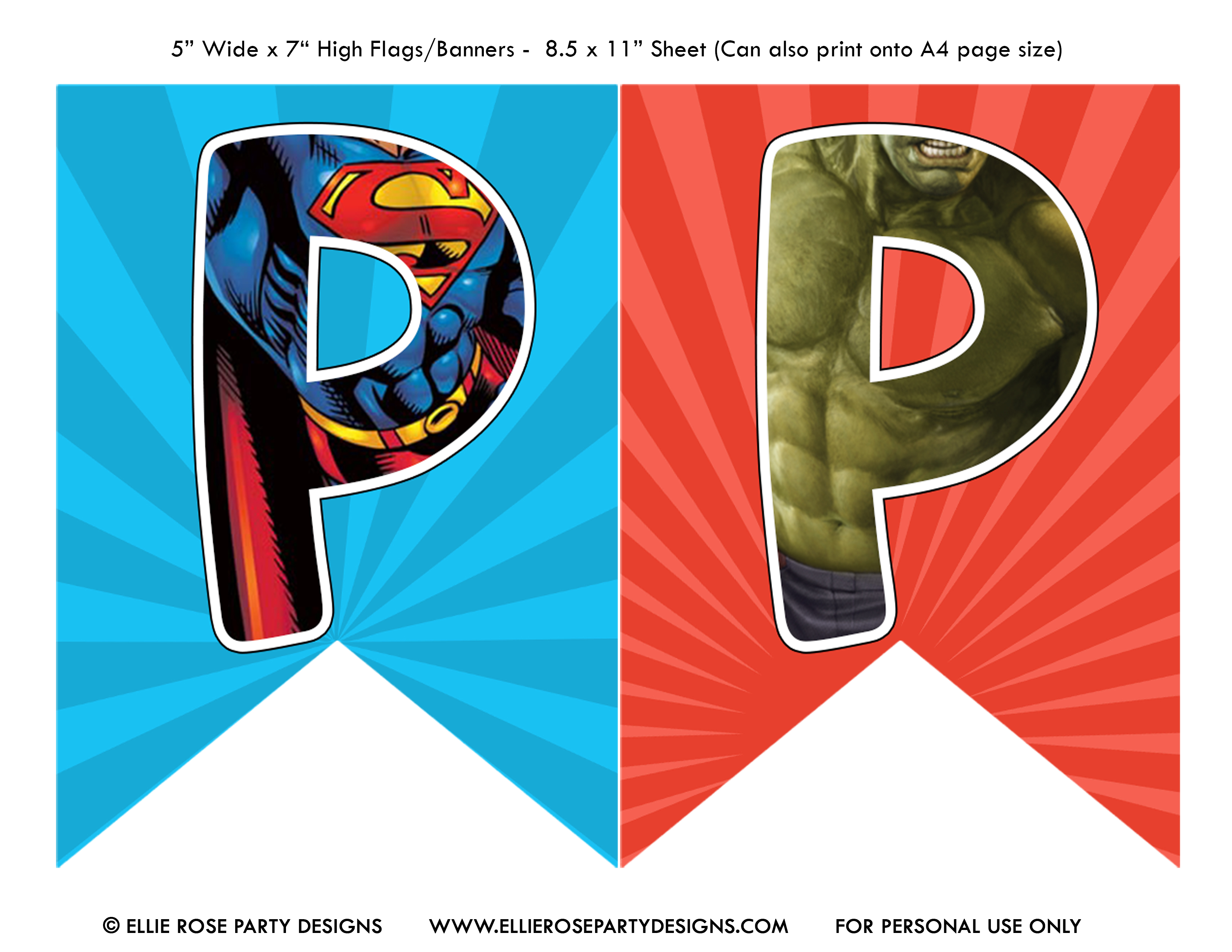 SUPERHERO MARVEL AVENGERS PARTY IDEA BIRTHDAY BANNER FREE DIY Ellierosepartydesigns