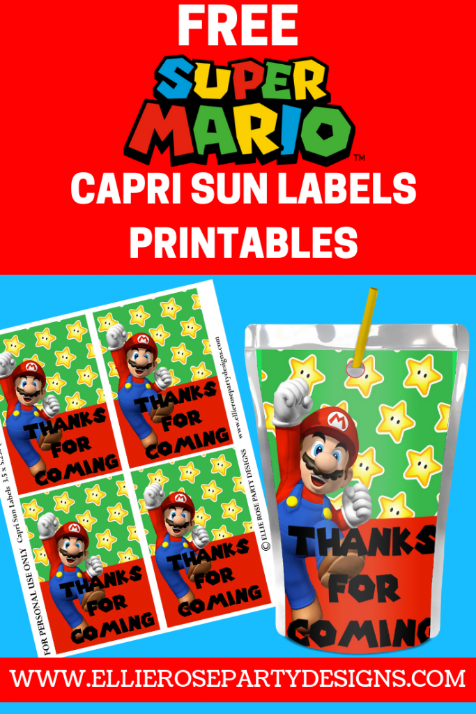 Super Mario Capri Sun Juice Label Printable Free To Download