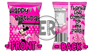 FREE MINNIE MOUSE CHIP BAG PRINTABLE TEMPLATE FRONT AND BACK | ellierosepartydesigns.com